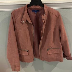 Pink apt 9 suede jacket. Satin inside.